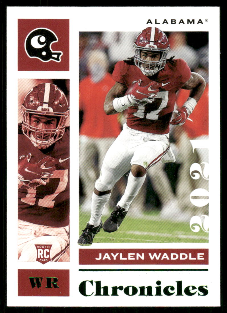 A83 JAYLEN WADDLE 2021 CHRONICLES DRAFT GREEN #7 ALABAMA DOLPHINS