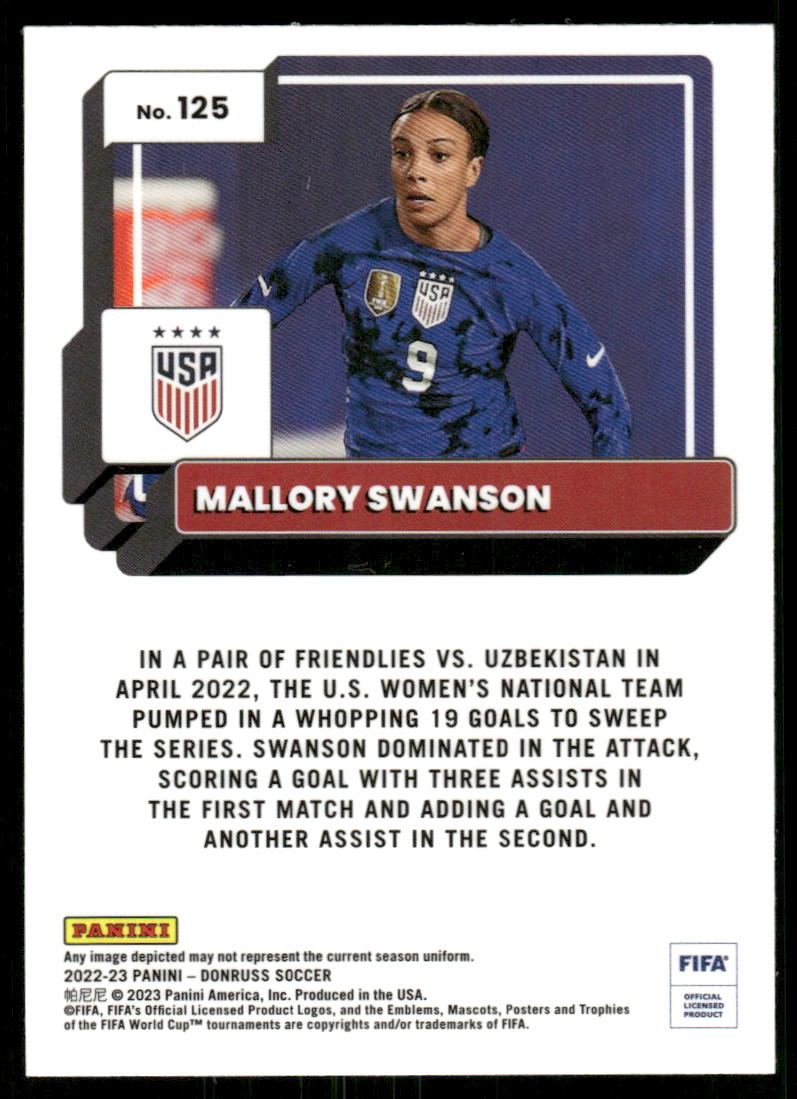 A90 MALLORY SWWANSON 2022-23 OPTIC FIFA #125 USA