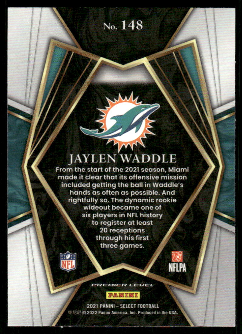 A108 JAYLEN WADDLE RC 2021 SELECT PREMIER LEVEL #148 DOLPHINS