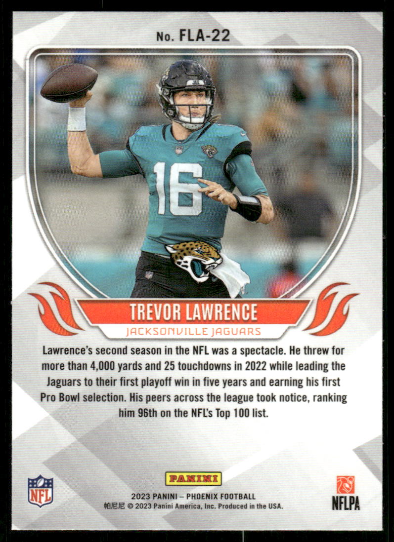 A110 TREVOR LAWRENCE 2023 PHOENIX FLAME THROWERS FLA-22 JAGUARS