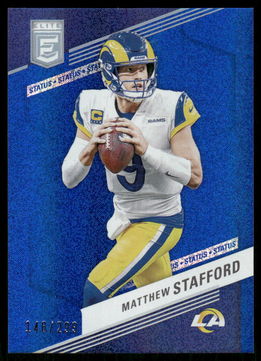 A112 MATTHEW STAFFORD 2023 DONRUSS TLIE BLUE STATUS 148/299 #72 RAMS