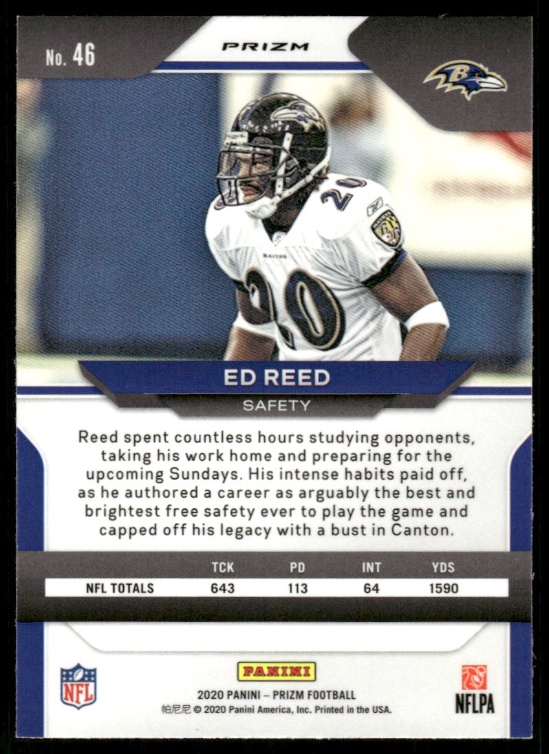 A118 ED REED 2020 PRIZM RED ICE REFRACTOR #46 RAVENS RARE SP