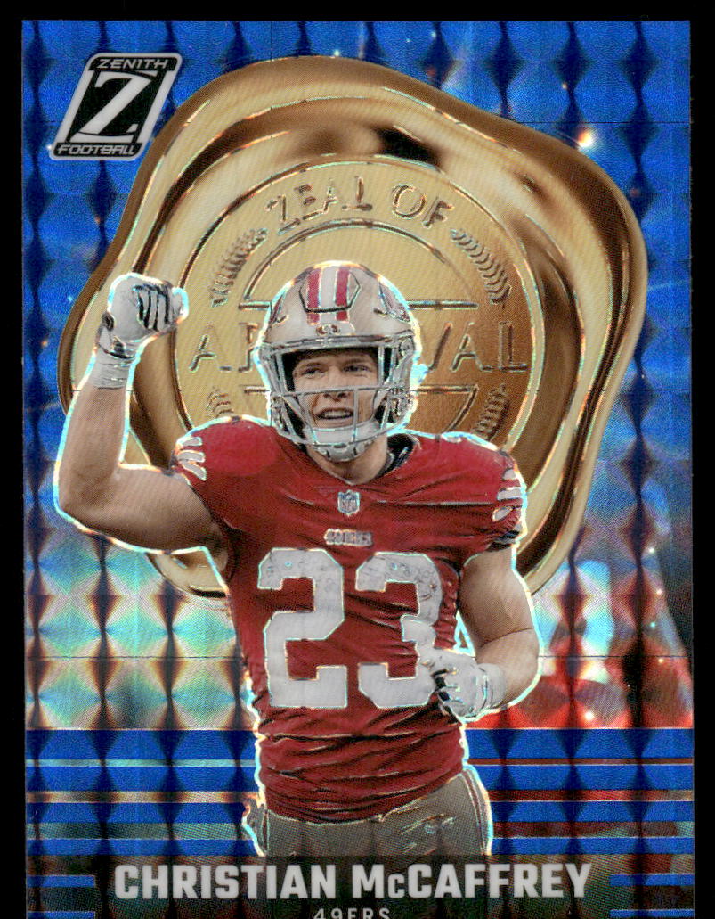 A125 CHRISTIAN MCCAFFREY 2023 ZENITH ZEAL OF APPROVAL BLUE #12 49ERS