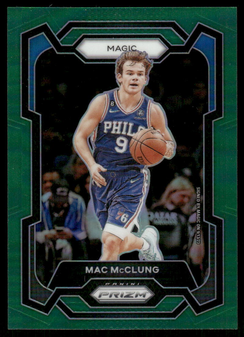 A132 MAC MCCLUNG 2023-24 PRIZM GREEN REFRACTOR #258 SLAM DUNK CHAMP