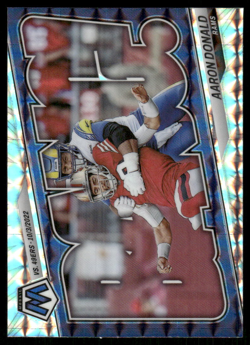 A137 AARON DONALD 2023 MOSAIC BANG! SILVER REFRACTOR B-AD RAMS