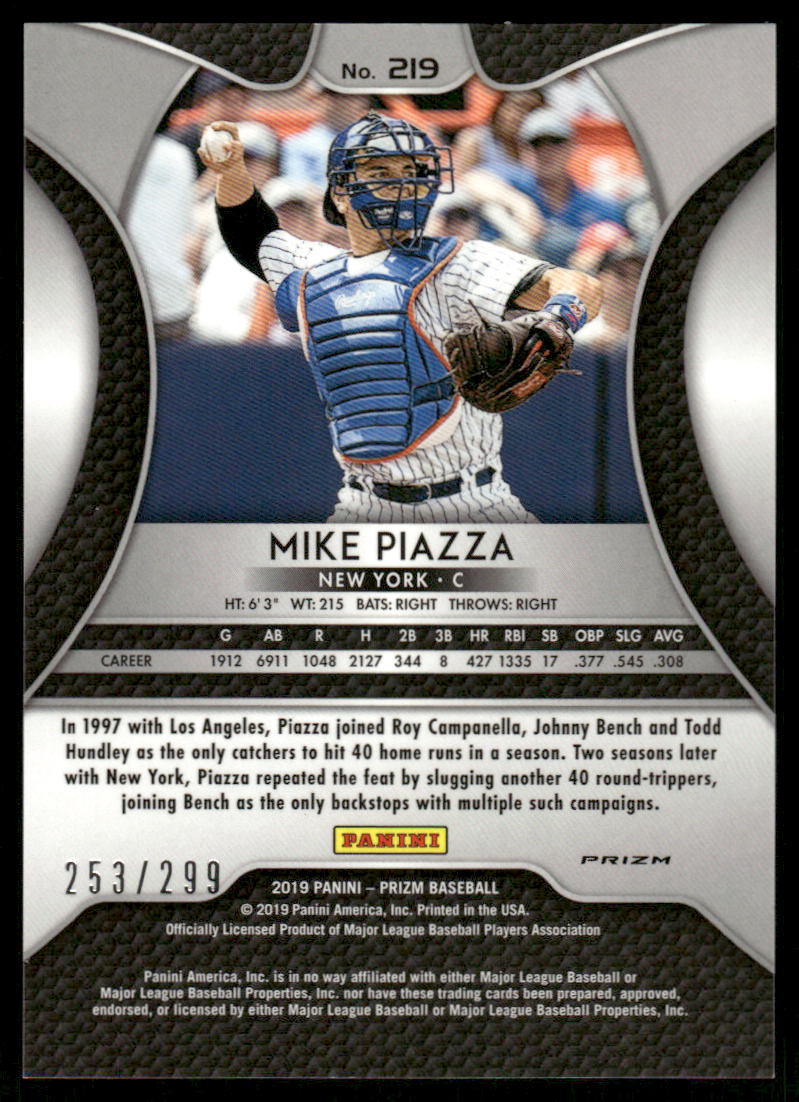 A141 MIKE PIAZZA 2019 PRIZM RED MOJO REFRACTOR 253/299 #219 METS