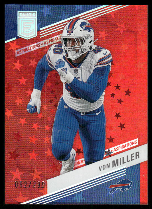 A142 VON MILLER 2023 DONRUSS ELITE RED ASPIRATIONS 62/299 #100 BILLS