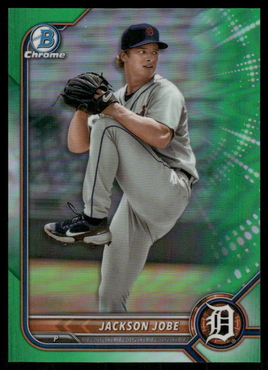 A154 JAKCSON JOBE 2022 BOWMAN CHROME GREEN REFRACTOR 56/99 BDC-99 TIGERS