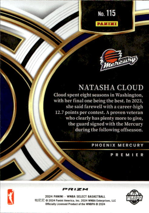 A207 NATASHA CLOUD 2024 SELECT PINK CRACKED ICE PRIZM REFRACTOR #115 MERCURY