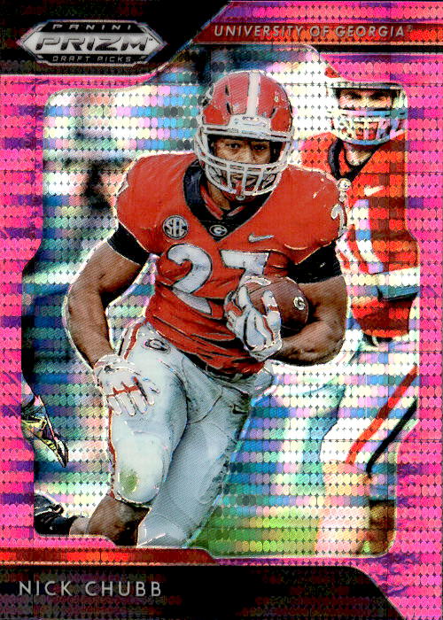 A216 NICK CHUBB 2019 PRIZM DRAFT PINK PULSAR REFRACTOR #69 GEORGIA