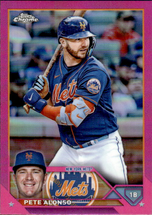 A222 PETE ALONSO 2023 TOPPS CHROME PINK REFRACTOR #75 METS