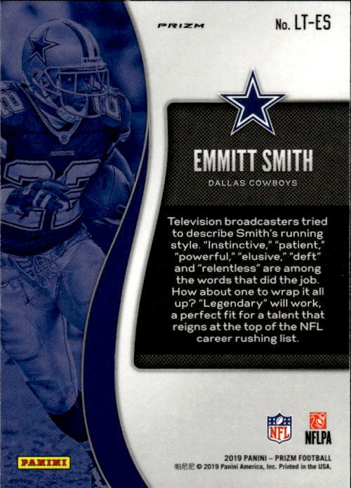 A243 EMMITT SMITH 2019 PRIZM GREEN REFRACTOR LEGENDARY TALENTS COWBOYS