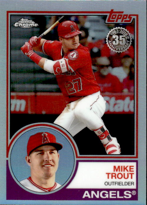 A247 MIKE TROUT 2018 TOPPS CHROME REFRACTOR 1983 VARIATION 83T-12 ANGELS