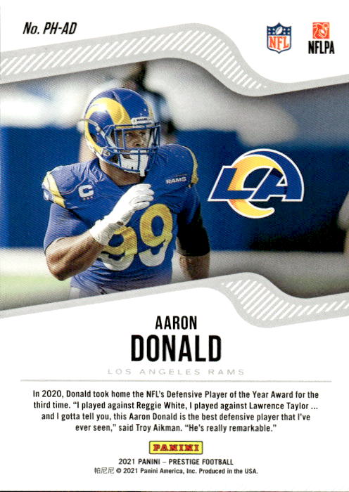 A250 AARON DONALD 2021 PRESTIGE POWER HOUSE 181/199 RAMS