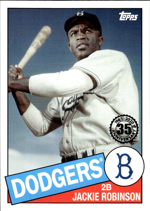 A256 JACKIE ROBINSON 2020 TOPPS 35TH ANNIVERSARY 1985 VARIATION 85TB-10 DODGERS