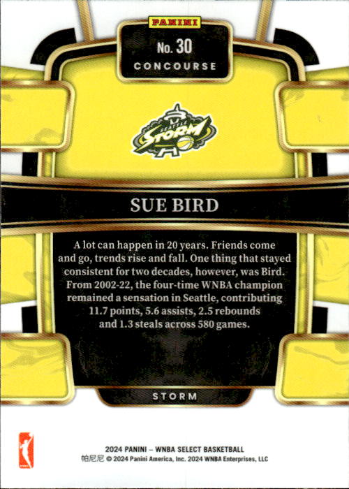 A275 SUE BIRD 2024 SELECT WNBA CONCOURSE #30 STORM