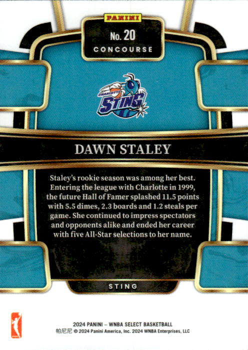 A276 DAWN STALEY 2024 SELECT WNBA CONCOURSE #20 STING