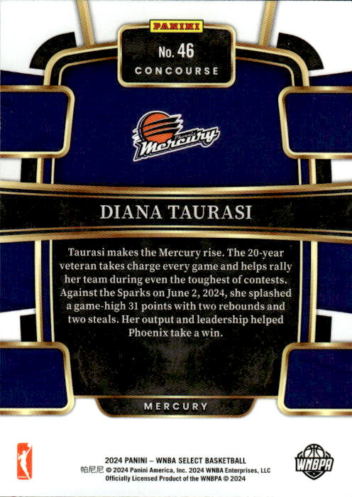 A281 DIANA TAURASI 2024 SELECT WNBA CONCOURSE #46 MERCURY