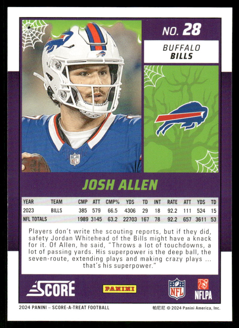 A361 JOSH ALLEN 2014 SCORE-A-TREAT #28 BILLS