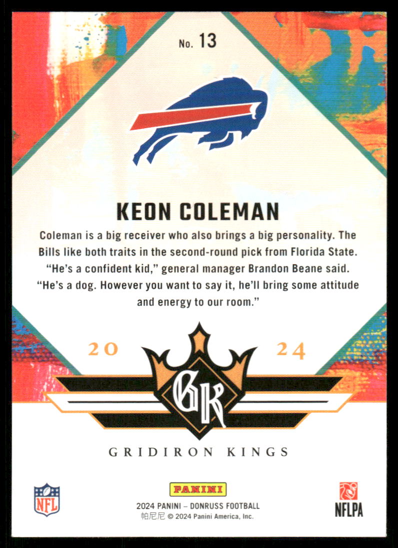 A371 KEON COLEMAN 2014 DONRUSS GRIDIRON KINGS #13 BILLS