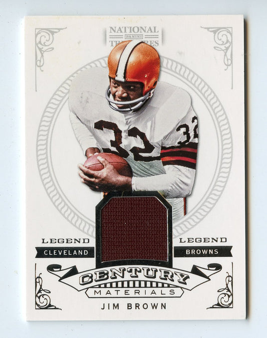 JIM BROWN GAME WORN JERSEY 2012 NATIONAL TREASURES 6/99 #36 - CLEVELAND BROWNS