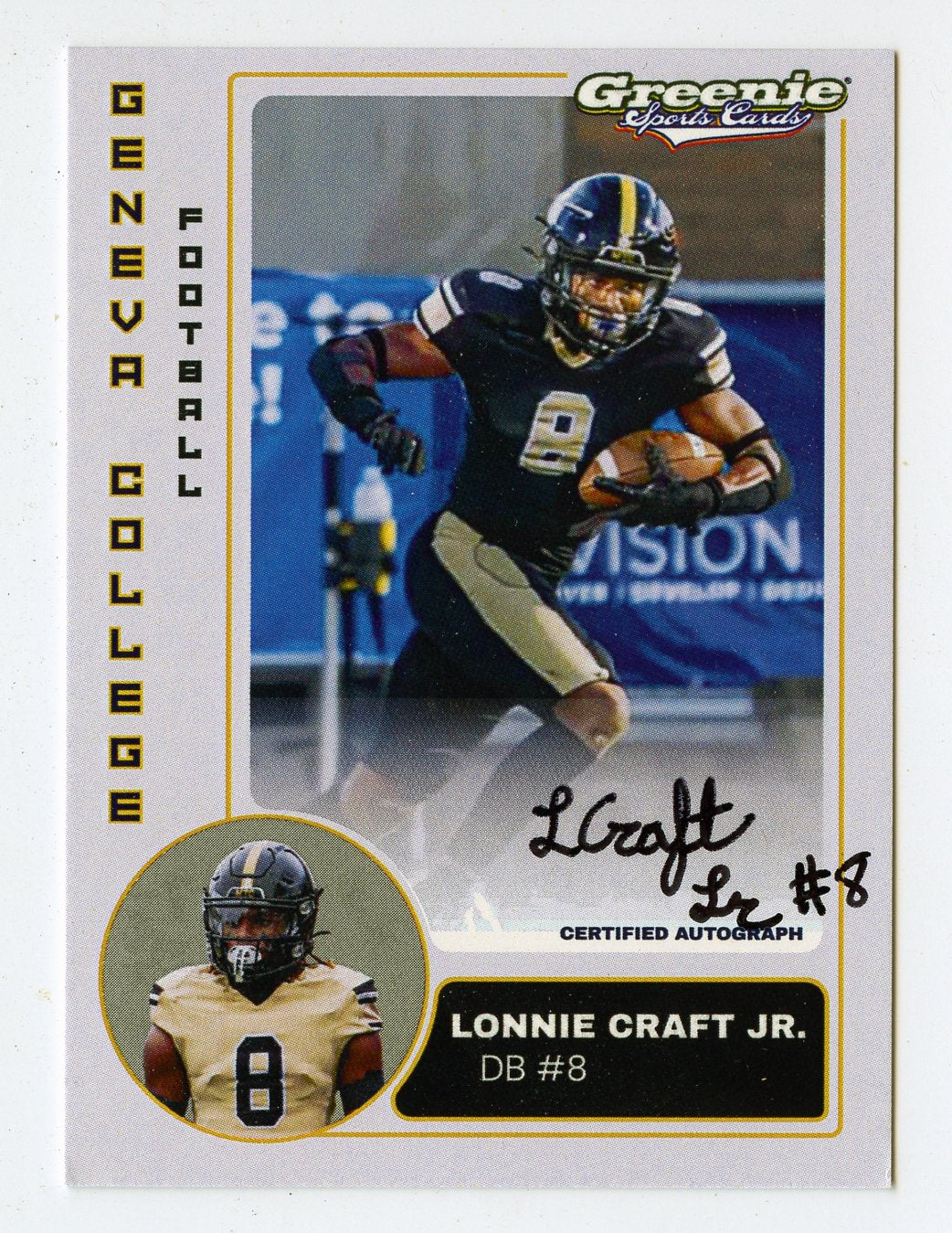 LONNIE CRAFT JR Certified Autograph Trading Card 2025-26 Greenie Sports Cards NIL Trading Card