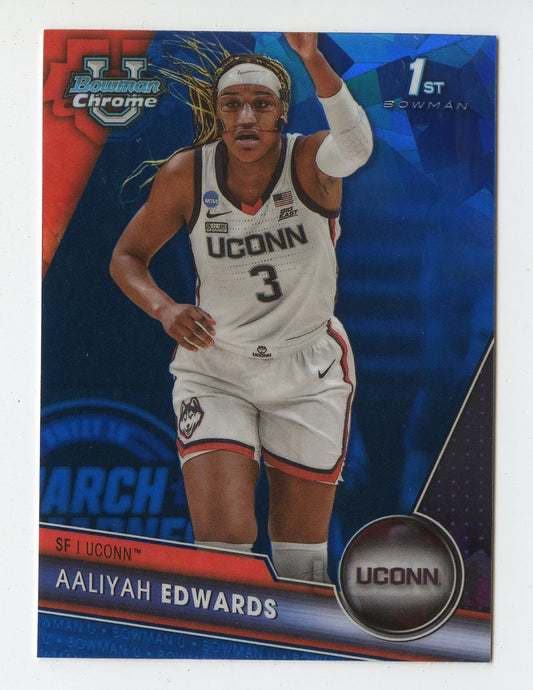 WNBA12 AALIYAH EDWARDS 2024 BOWMAN CHROME 1ST SAPPHIRE REFRACTOR #19 UCONN