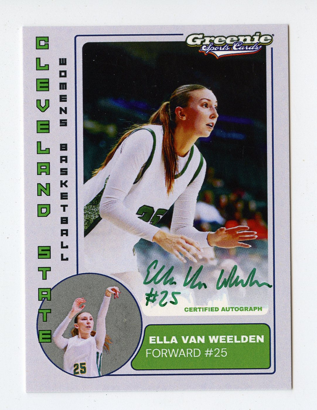 ELLA VAN WEELDEN Certified Autograph Trading Card 2025-26 Greenie Sports Cards NIL Trading Card