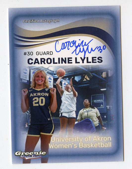 CAROLINE LYLES Certified Autograph Trading Card 2024 Greenie Sports Cards NIL Trading Card