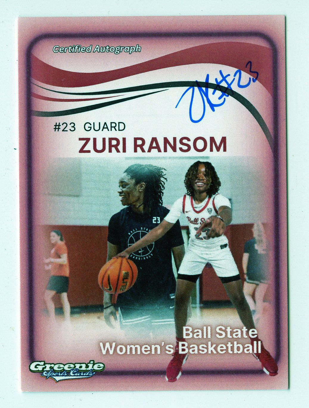 ZURI RANSOM Certified Autograph Trading Card 2024 Greenie Sports Cards NIL Trading Card