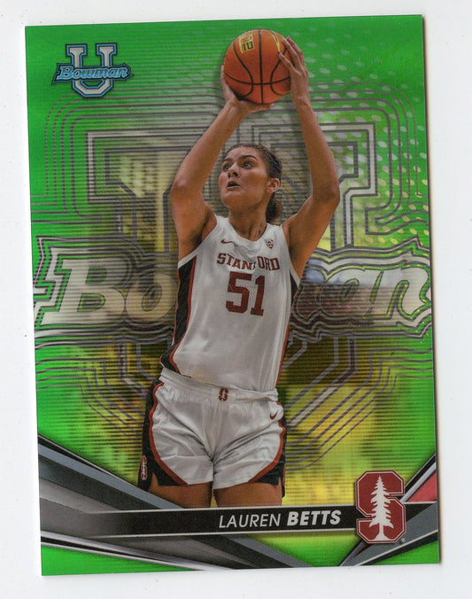 WNBA26 LAUREN BETTS 2023 BOWMAN UNIVERSITY GREEN REFRACTOR 11/99 #67