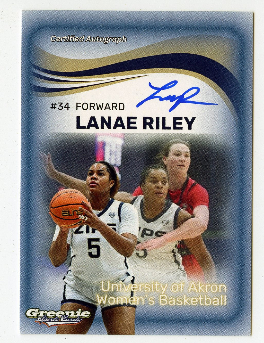 LANAE RILEY Certified Autograph Trading Card 2024 Greenie Sports Cards NIL Trading Card