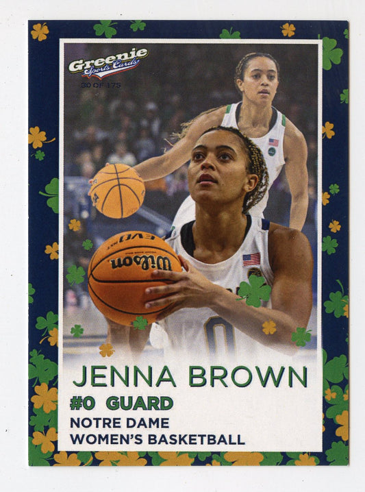 JENNA BROWN 2024 GREENIE SPORTS CARDS NIL /175 NOTRE DAME WBB RARE SP