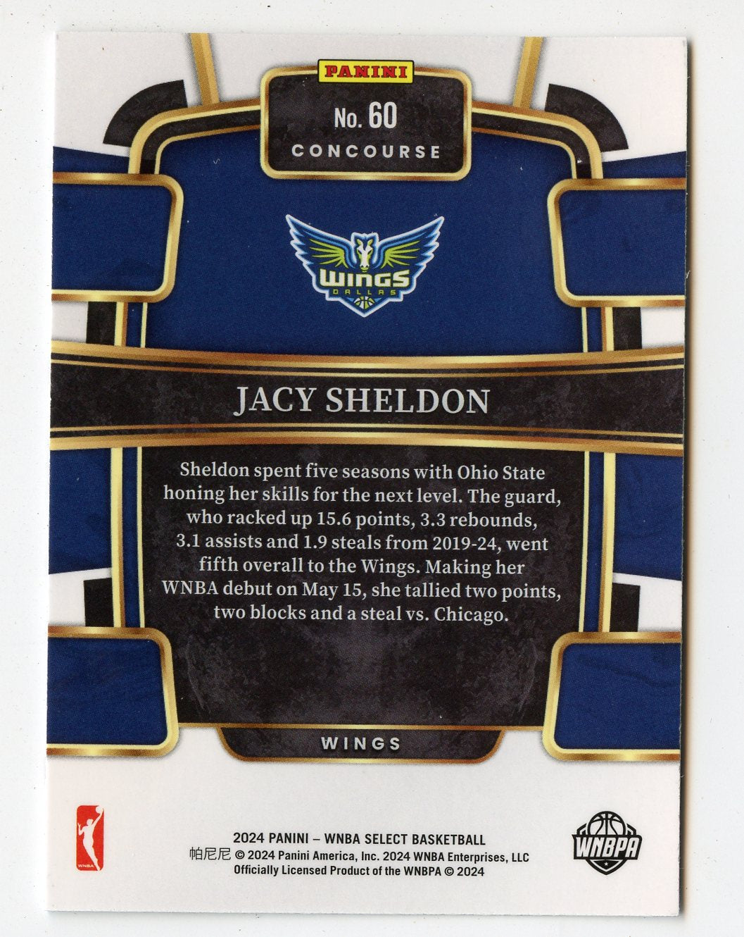 A318 JACY SHELDON RC 2024 SELECT CONCOURSE #60 WINGS