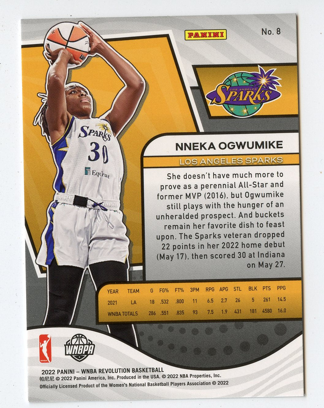 A312 NNEKA OGWUMIKE 2022 REVOLUTION #8 SPARKS