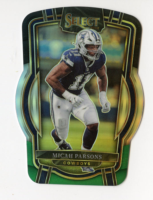 A155 MICAH PARSONS 2022 SELECT BLACK GREEN DIE CUT REFRACTOR #275 COWBOYS