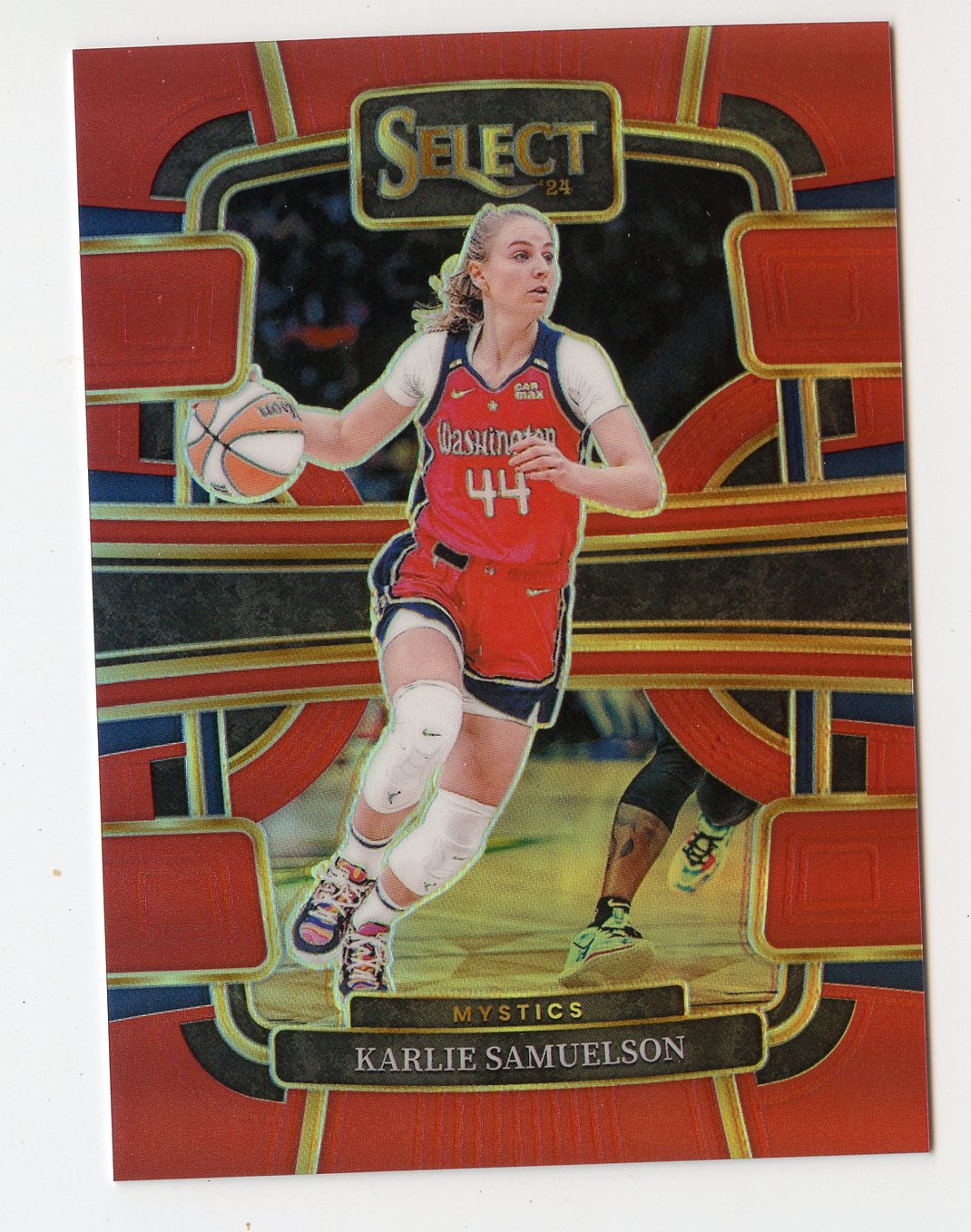 WNBA25 KARLIE SAMUELSON 2024 SELECT RED REFRACTOR 114/149 #99 MYSTICS