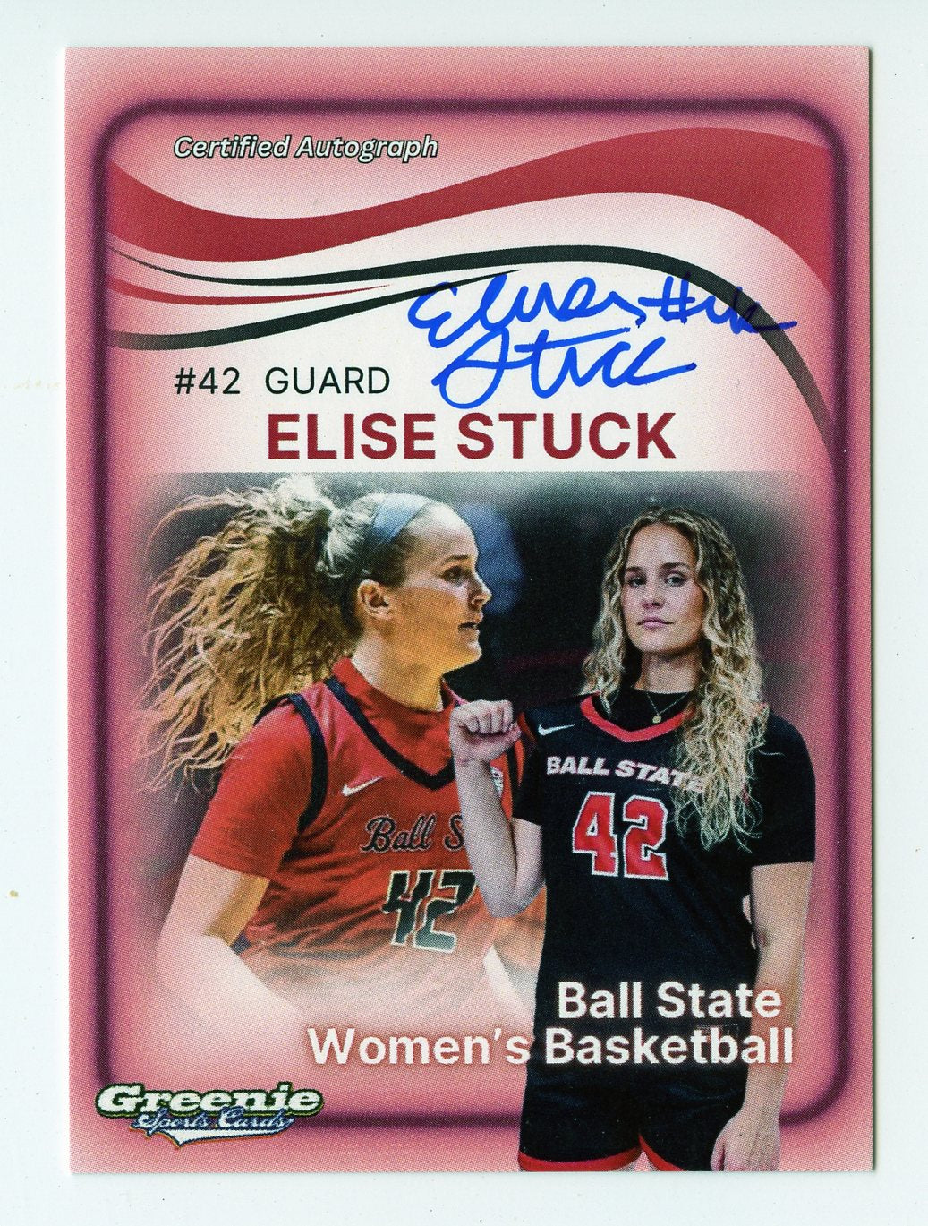 ELISE STUCK Certified Autograph Trading Card 2024 Greenie Sports Cards NIL Trading Card