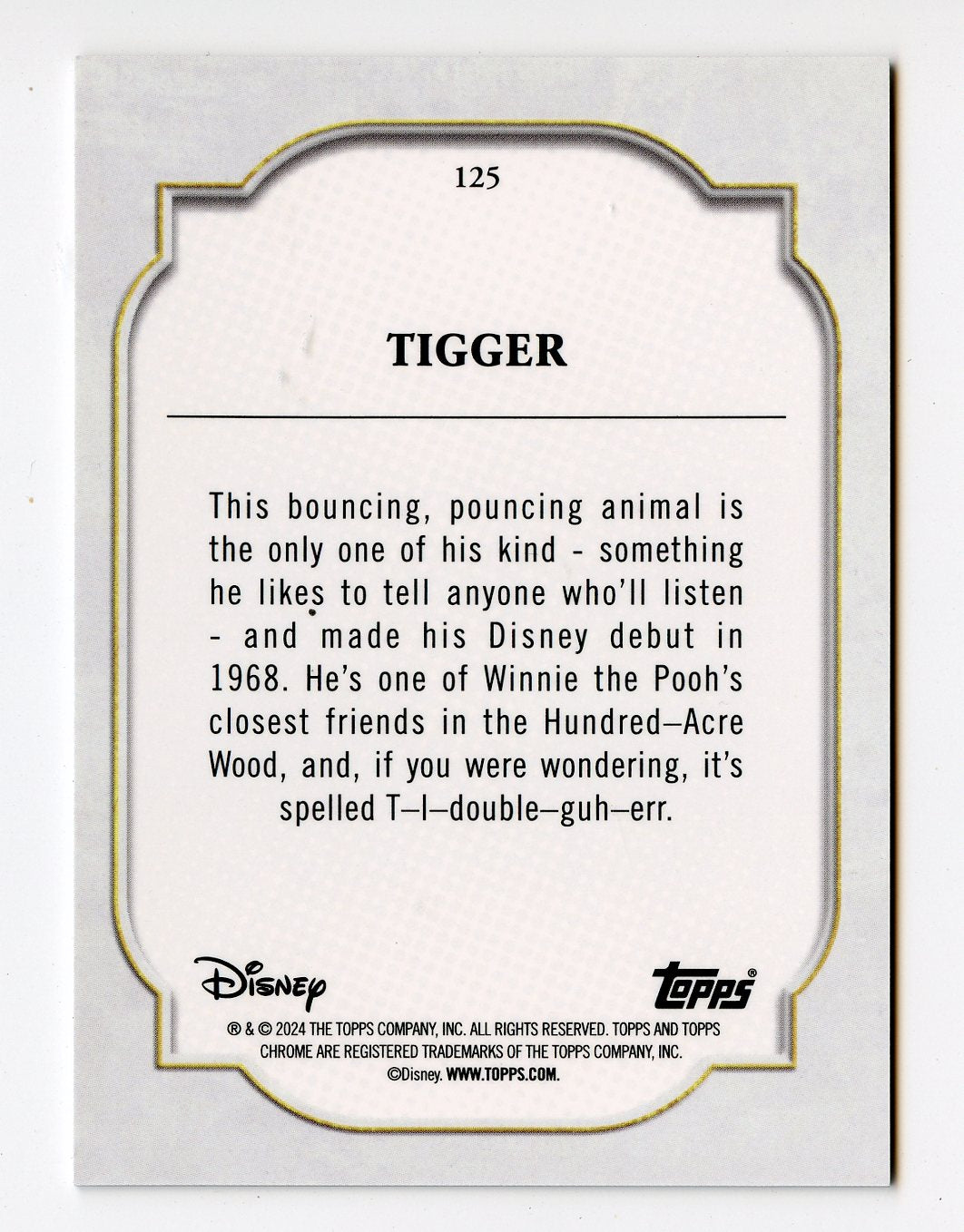 TIGGER 2024 TOPPS CHROME DISNEY #125