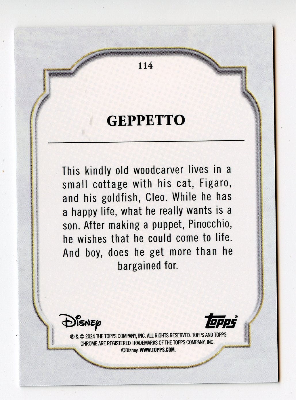 GEPPETTO 2024 TOPPS CHROME DISNEY #114