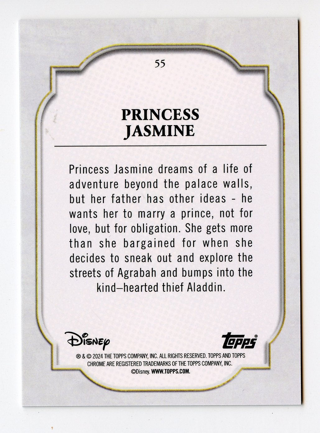 PRINCESS JASMINE 2024 TOPPS CHROME DISNEY #55