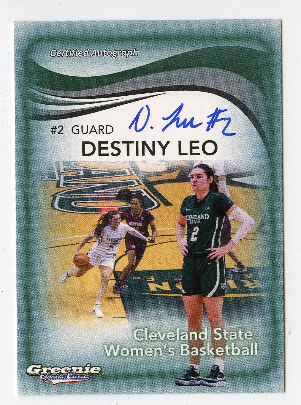 DESTINY LEO Certified Autograph Trading Card 2024 Greenie Sports Cards NIL Trading Card