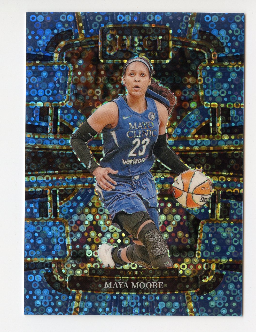 WNBA4 MAYA MOORE 2024 SELECT BLUE DISCO REFRACTOR 88/125 #15 LYNX