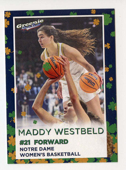 MADDY WESTBELD 2024 GREENIE SPORTS CARDS NIL /175 NOTRE DAME WBB RARE SP