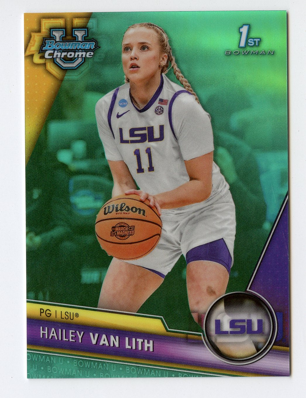 WNBA10 HAILEY VAN LITH 2024 BOWWMAN CHROME U 1ST TEAL REFRACTOR 261/299 #25