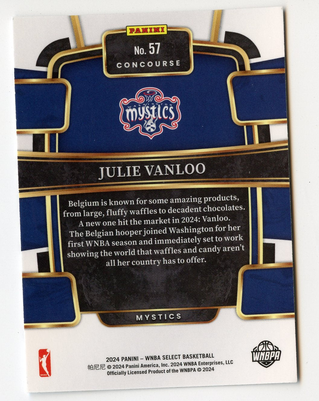 A316 JULIE VANLOO RC 2024 SELECT CONCOURSE #57 MYSTICS