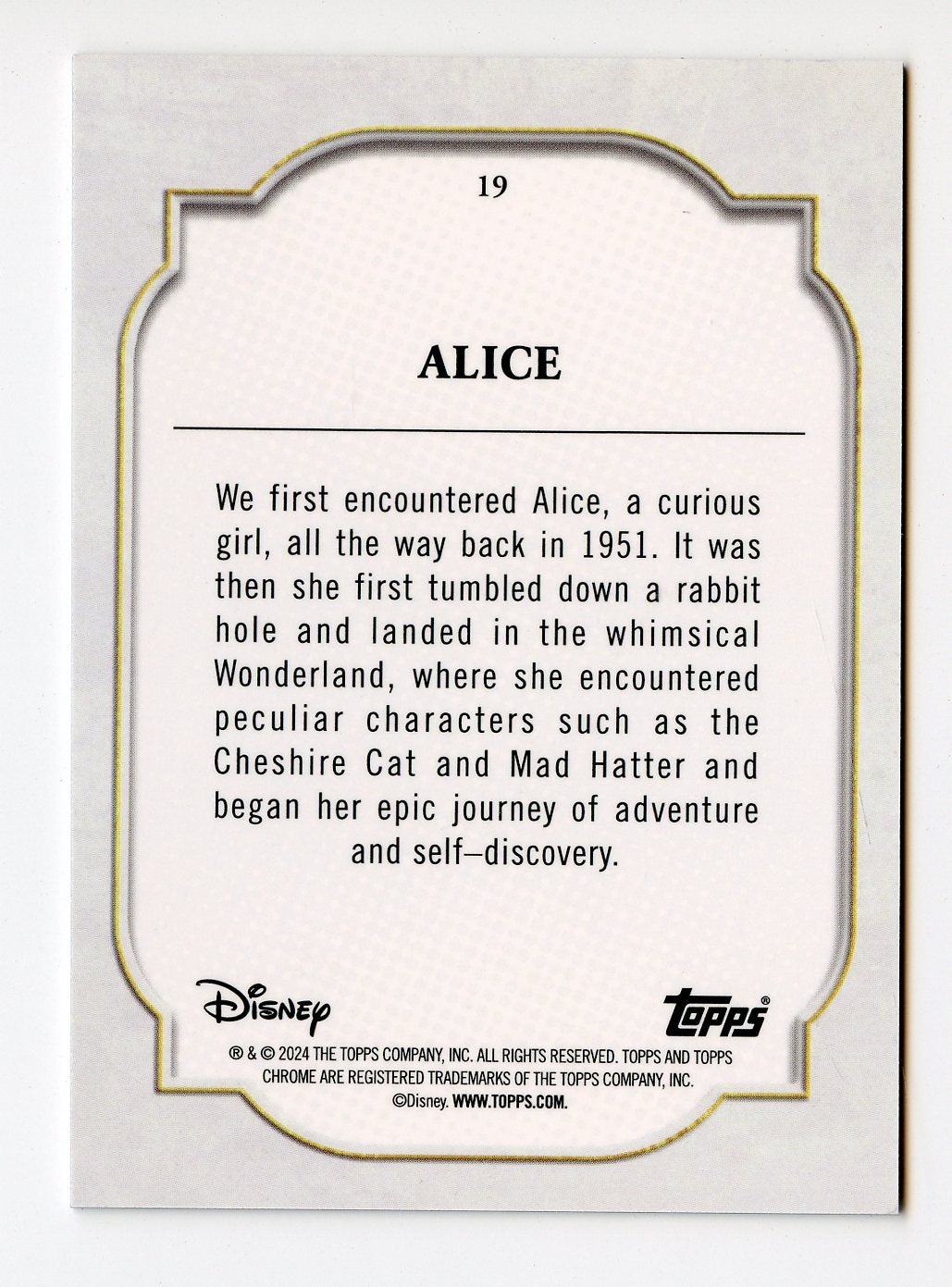 ALICE 2024 TOPPS CHROME DISNEY #19