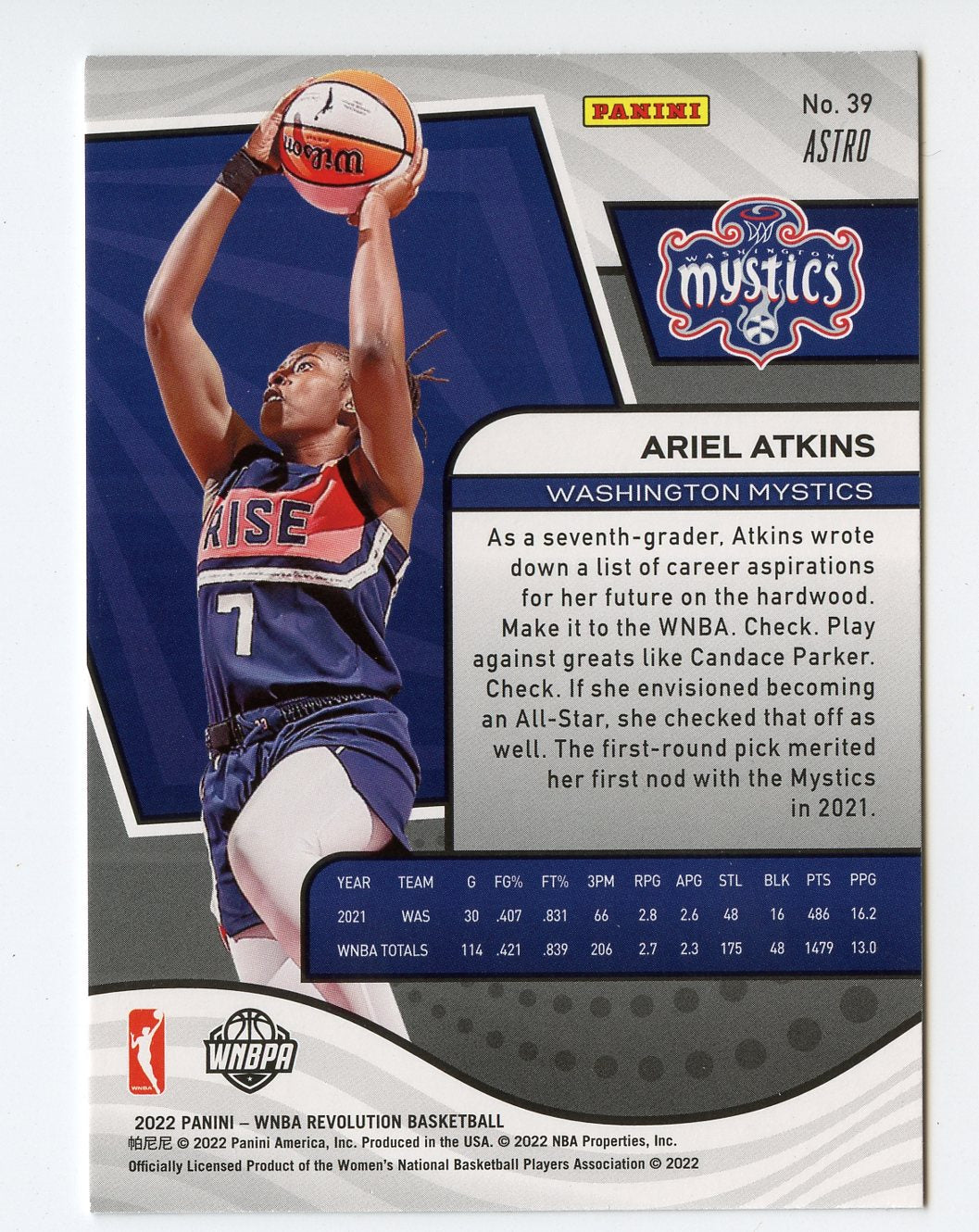 A308 ARIEL ATKINS 2022 REVOLUTION ASTRO #39 MYSTICS