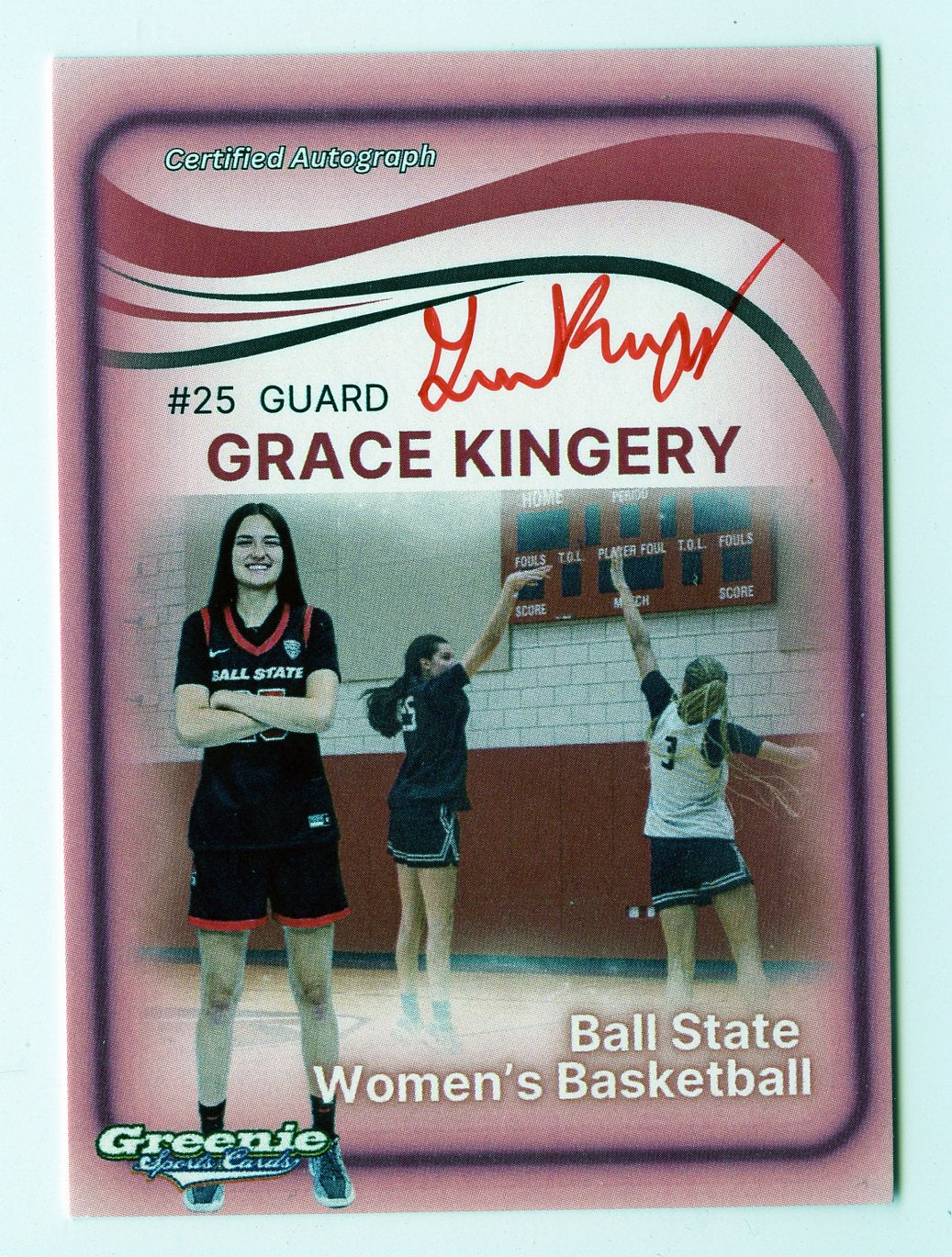 GRACE KINGERY Certified Autograph Trading Card 2024 Greenie Sports Cards NIL Trading Card