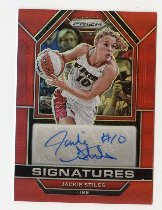 WNBA9 JACKIE STILES AUTO 2023 PRIZM RED REFRACTOR 95/99 FIRE